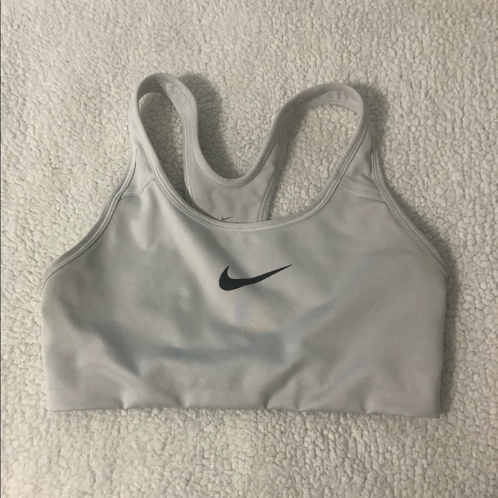 White Nike sports bra